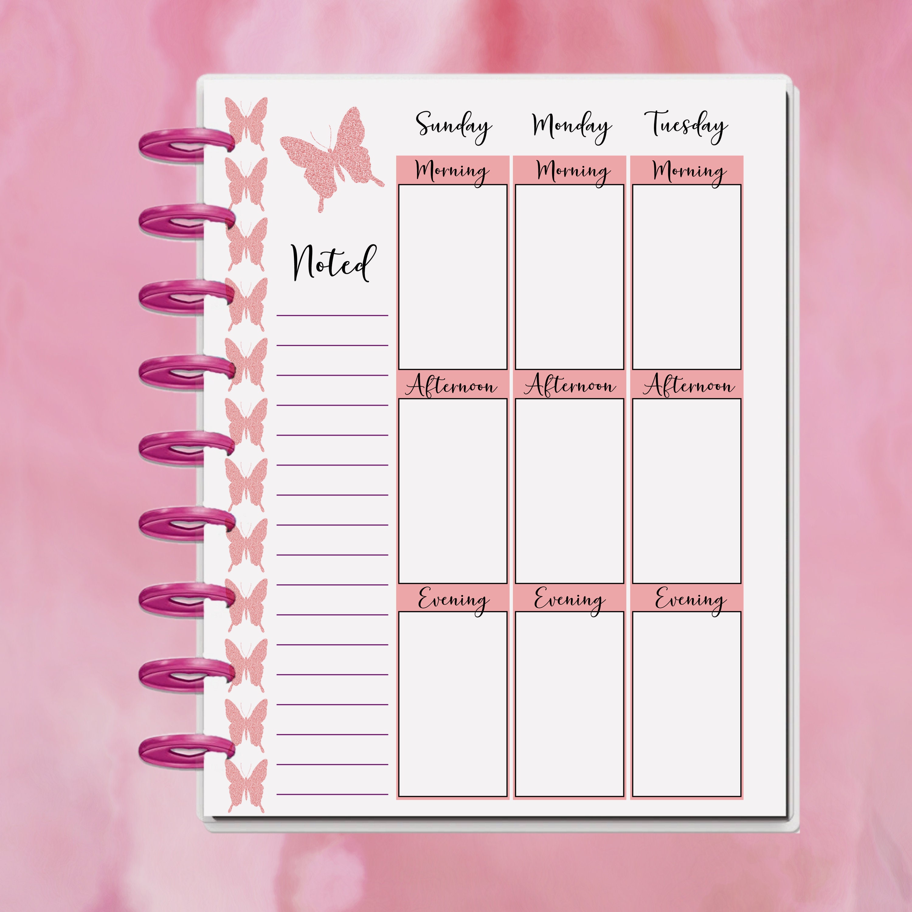 Planner Printables for the HAPPY PLANNER Classic Pink Glitter ...