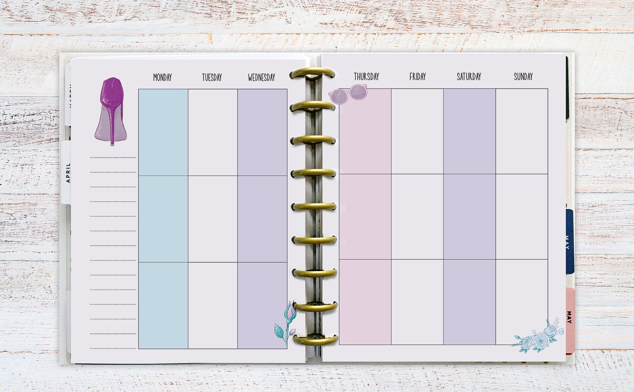 Monthly & Weekly Planner Printable Classic Size Happy Planner Undated ...