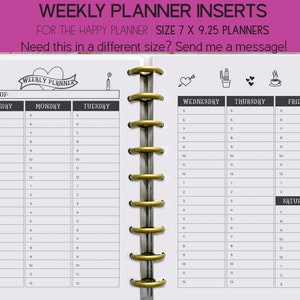 Planner Printables for the Happy Planner Classic, Weekly Inserts, Weekly Planner, Weekly Planner Pages, Happy Planner Printables, Weekly