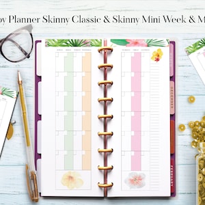 Tropical Happy Planner Inserts: Skinny Mini & Classic Weekly, Monthly (PDF Printable Download)