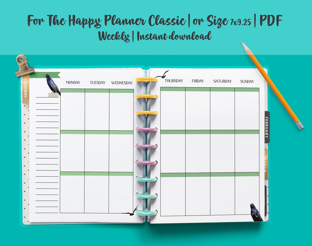 Planner Printables - for the Happy Planner Classic, Weekly Planner ...