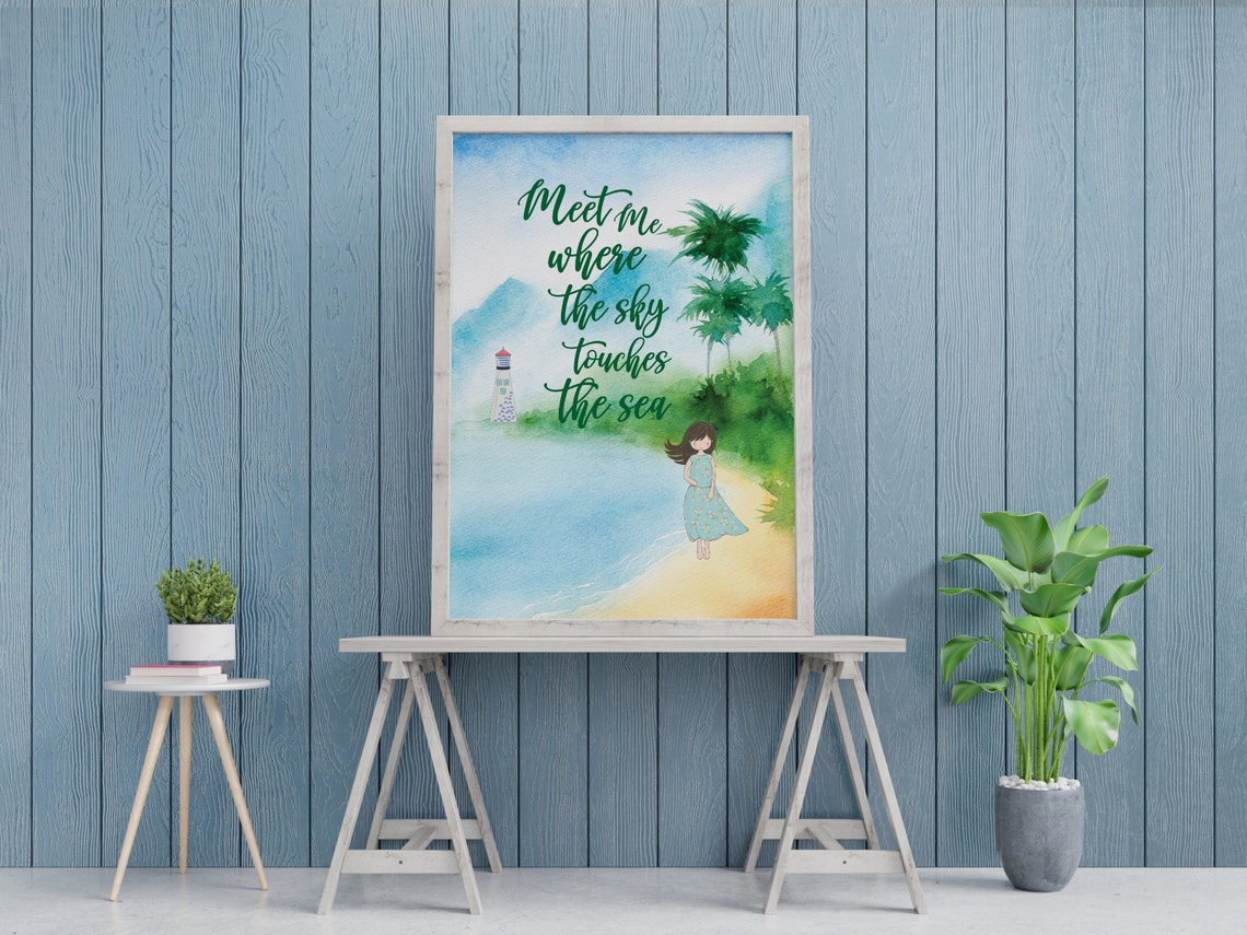 Printable Wall Art Ocean Scene Wall Art Inspirational Etsy