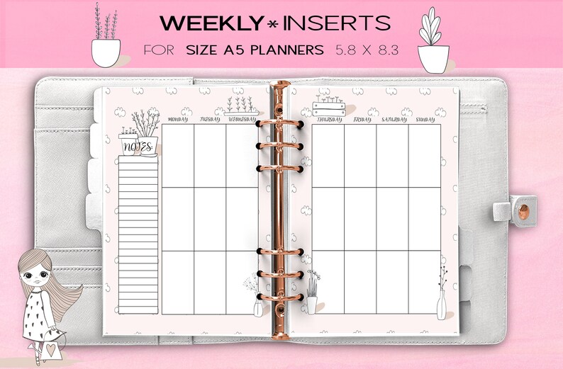 Undated planner Printable for A5 Planners Weekly Planner - Etsy