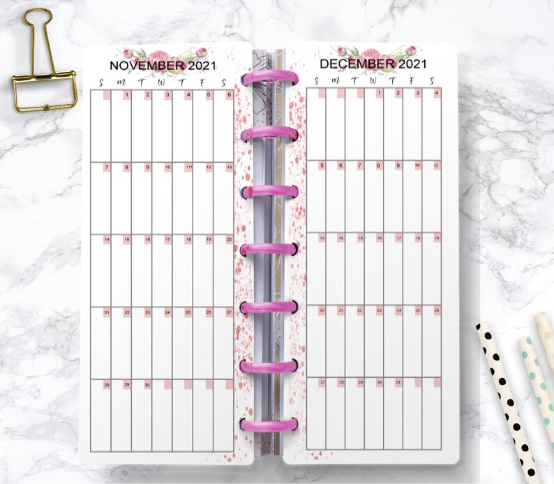 Editable Month on 1 Page for the Happy Planner Skinny Mini Etsy