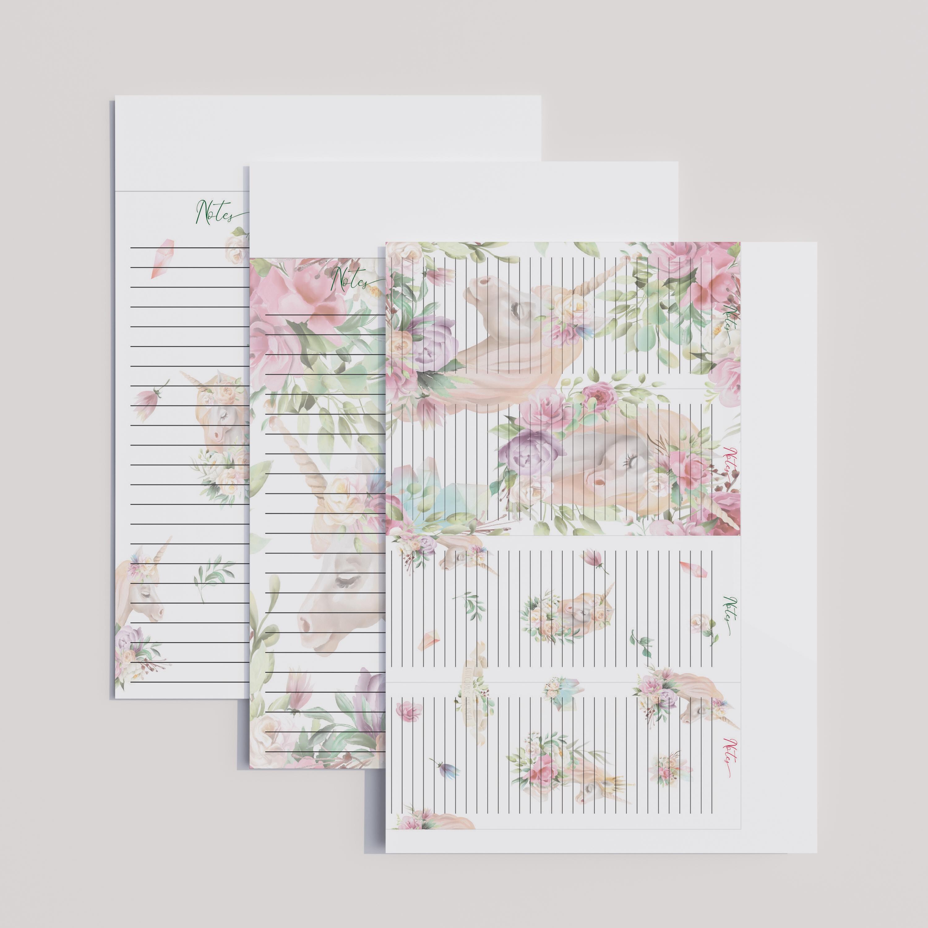 Skinny Notes Skinny Planner Notes for the Happy Planner Half Sheet & Mini Unicorn ...