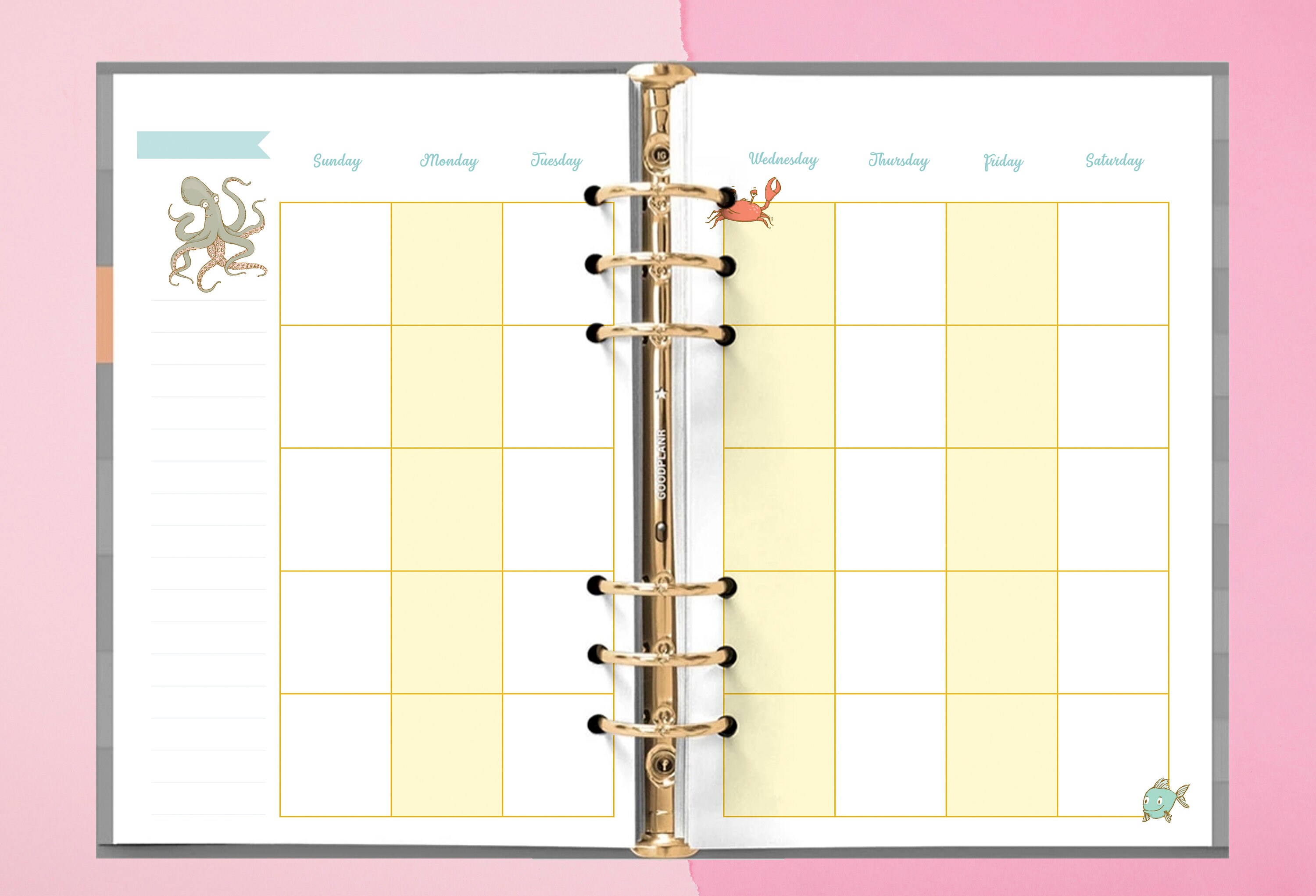 Monthly Half Letter Size Planner Printable, Nautical, Planner Inserts ...