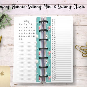 Editable Happy Planner Monthly Printable: Skinny Mini & Classic (PDF Files)