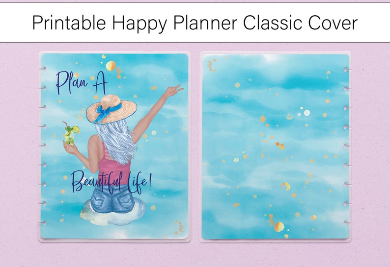 Printable Happy Planner Classic Cover for Size 7x9.25 Planners, Planner