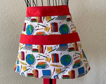 Cute Teacher Cotton Half Apron