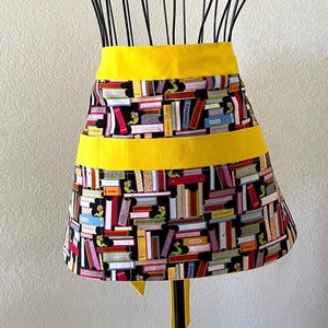 Cute Bookworm Half Cotton Apron