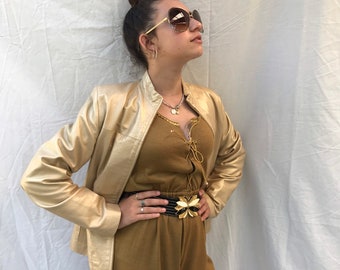 gold biker jacket
