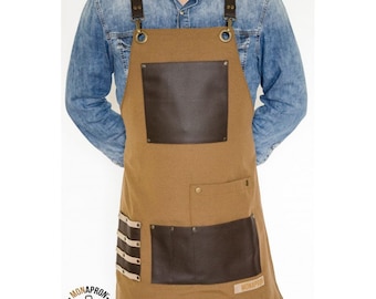 Extra Pocket Design Apron con correas Barista-Hairdresser-Barbers-Tattooers-Make Up Artist -Chefs-Florist-Bartender-Women-Men