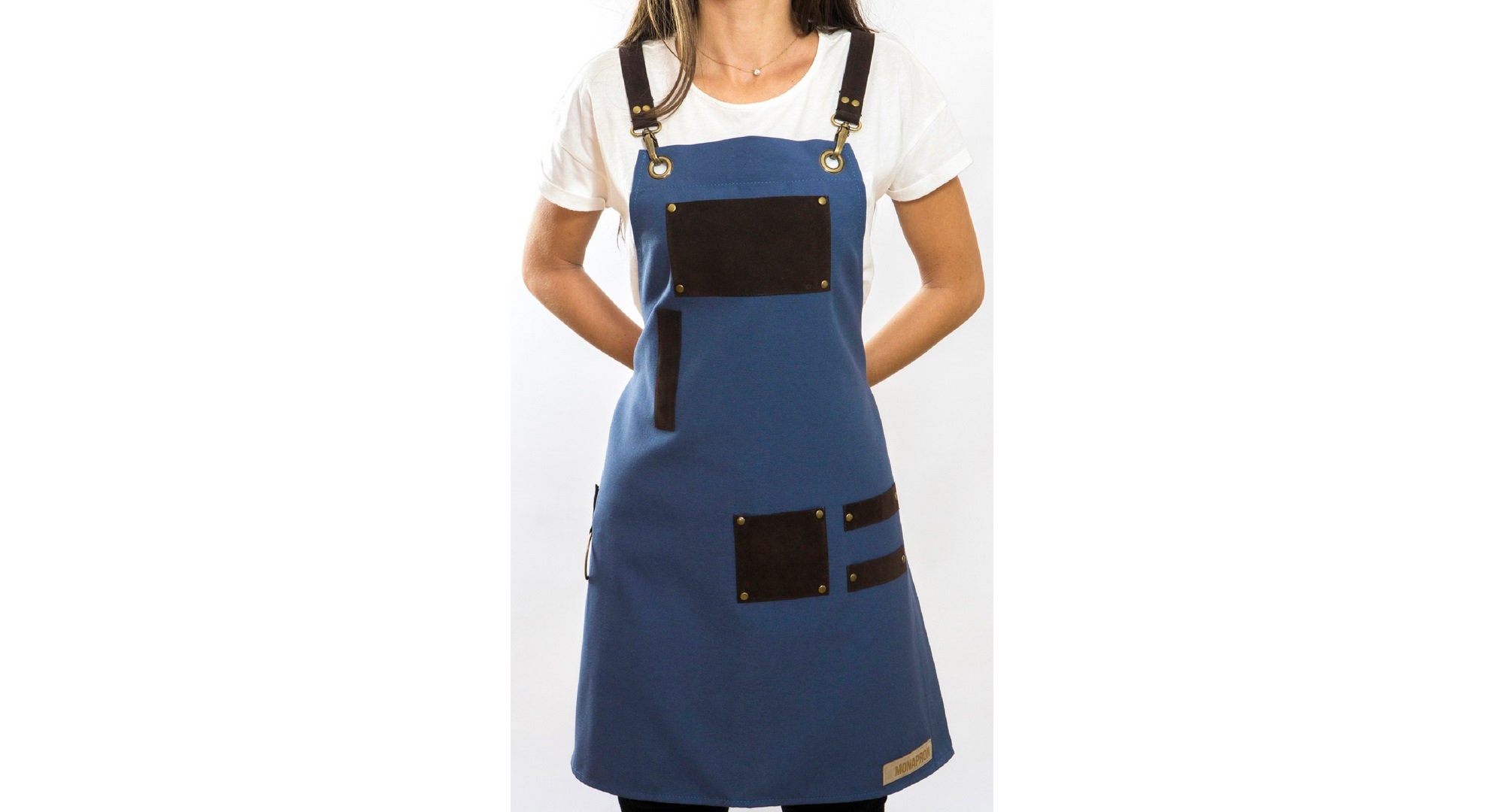 Blue Stylish Apron With Adjustable Straps Men Women Design Etsy