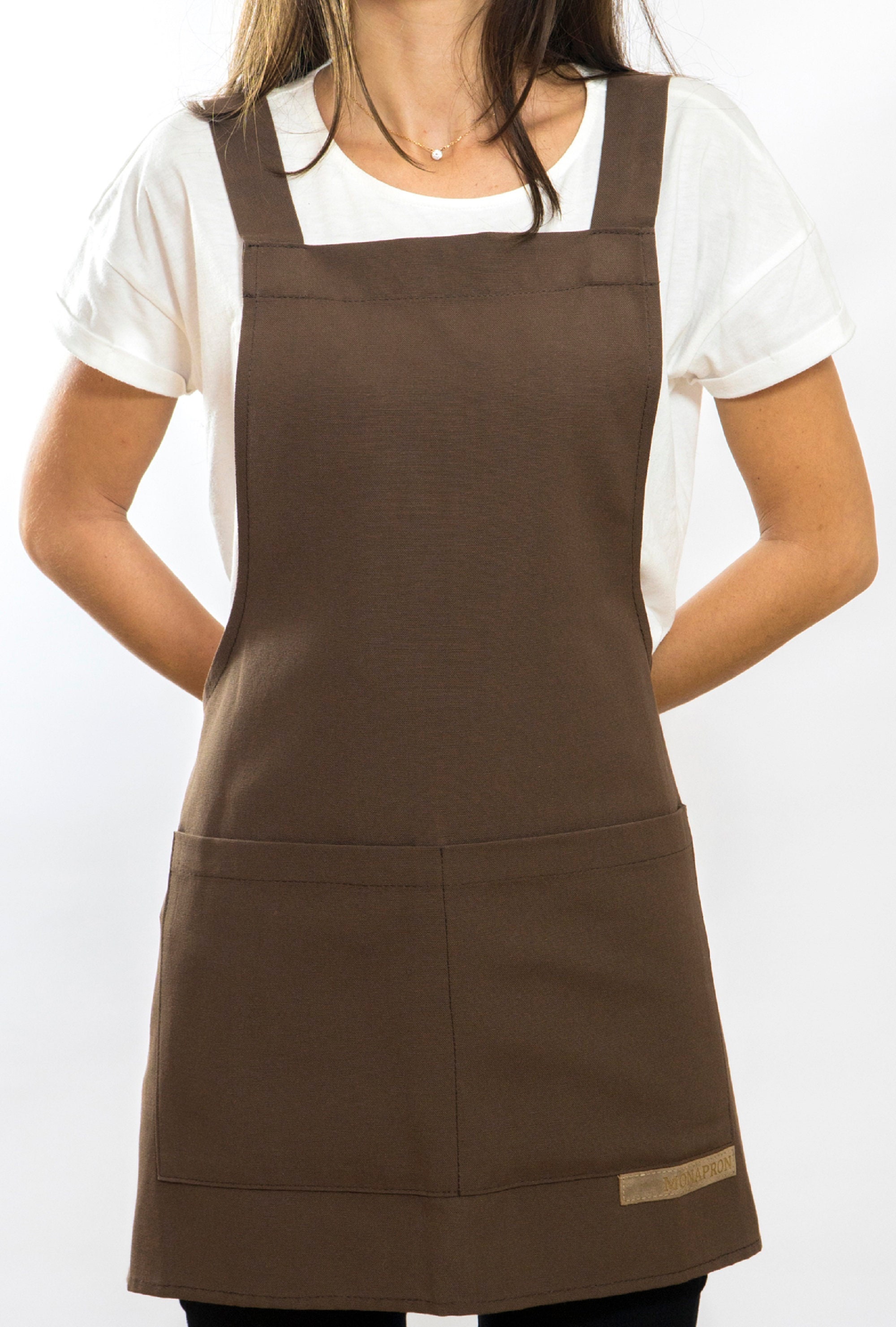 Basic Brown Aprons 2 pockets for ChefsGrill Etsy