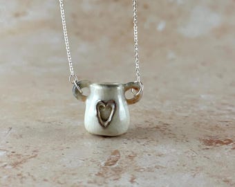 Aromatherapy pendant, porcelain necklace, essential oil necklace, floral necklace, essential oil diffuser, cage pendant, fragrance stone