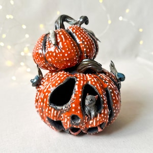 Jack-o’-lantern, Spooky Season Decor, Halloween Pumpkin, Ceramic Tea Light Holder, Ceramic Lantern, Pumpkin lantern, Ceramic pumpkin