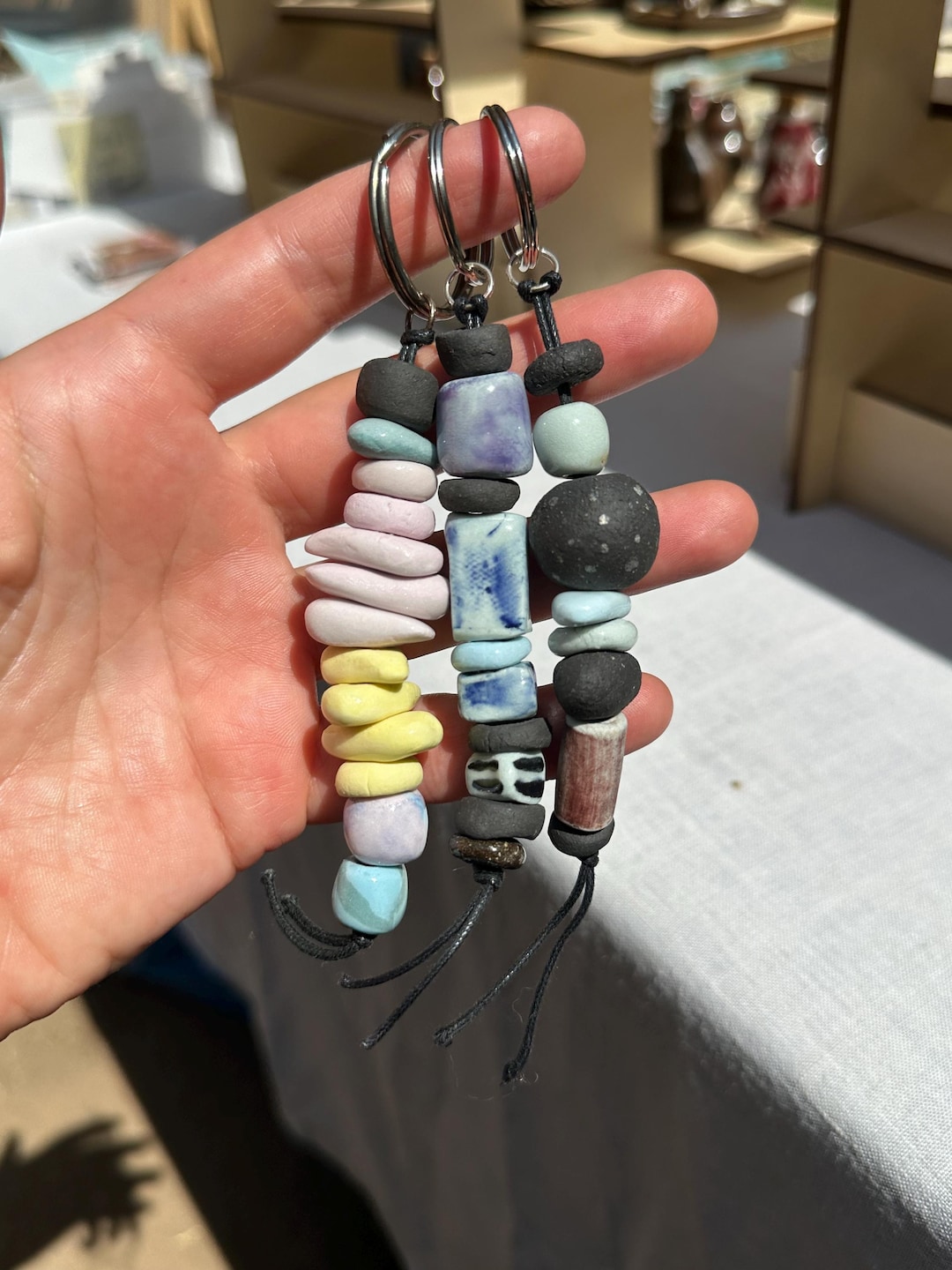Keychain, Ceramic Keychain, Bag Accessory, Ceramic Beads, Keychain ...