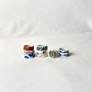 Ceramic Ring, US Size 5.5 Ring, Ceramic Jewelry, Handmade ceramic Ring, Minimalist Ring, Handmade Jewelry, gold pleated ring, stoneware ring