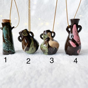 Christmas ornament, vase ornament, colorful vase, Christmas tree decor, Christmas gift, ceramic ornament image 2