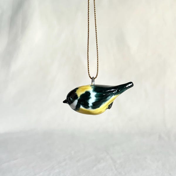 Mezenvogelornament, vogelornament, vogelornament, Kleivogel, keramische vogel, keramisch ornament, porseleinen vogel