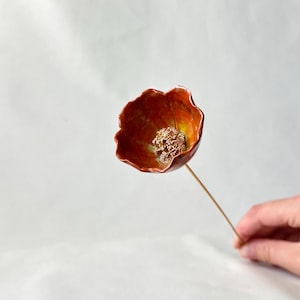 Bee bath, pollinator cup, insect drinking cup, rain catcher, water station, plant stake, garden art, butterfly puddler dish