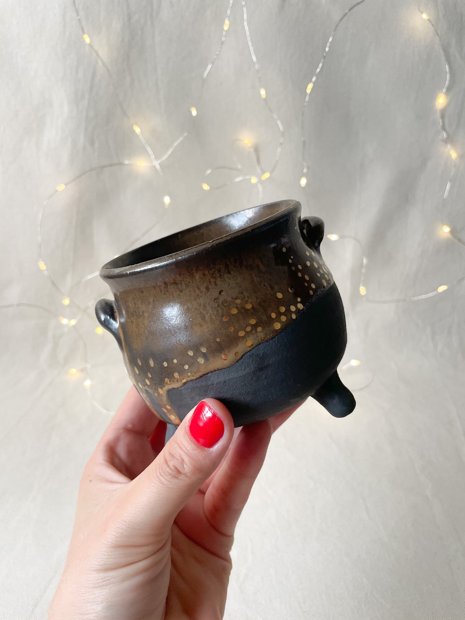 Ceramic Cauldron Dark Cauldron Cauldron Bowl Serving Bowl Etsy