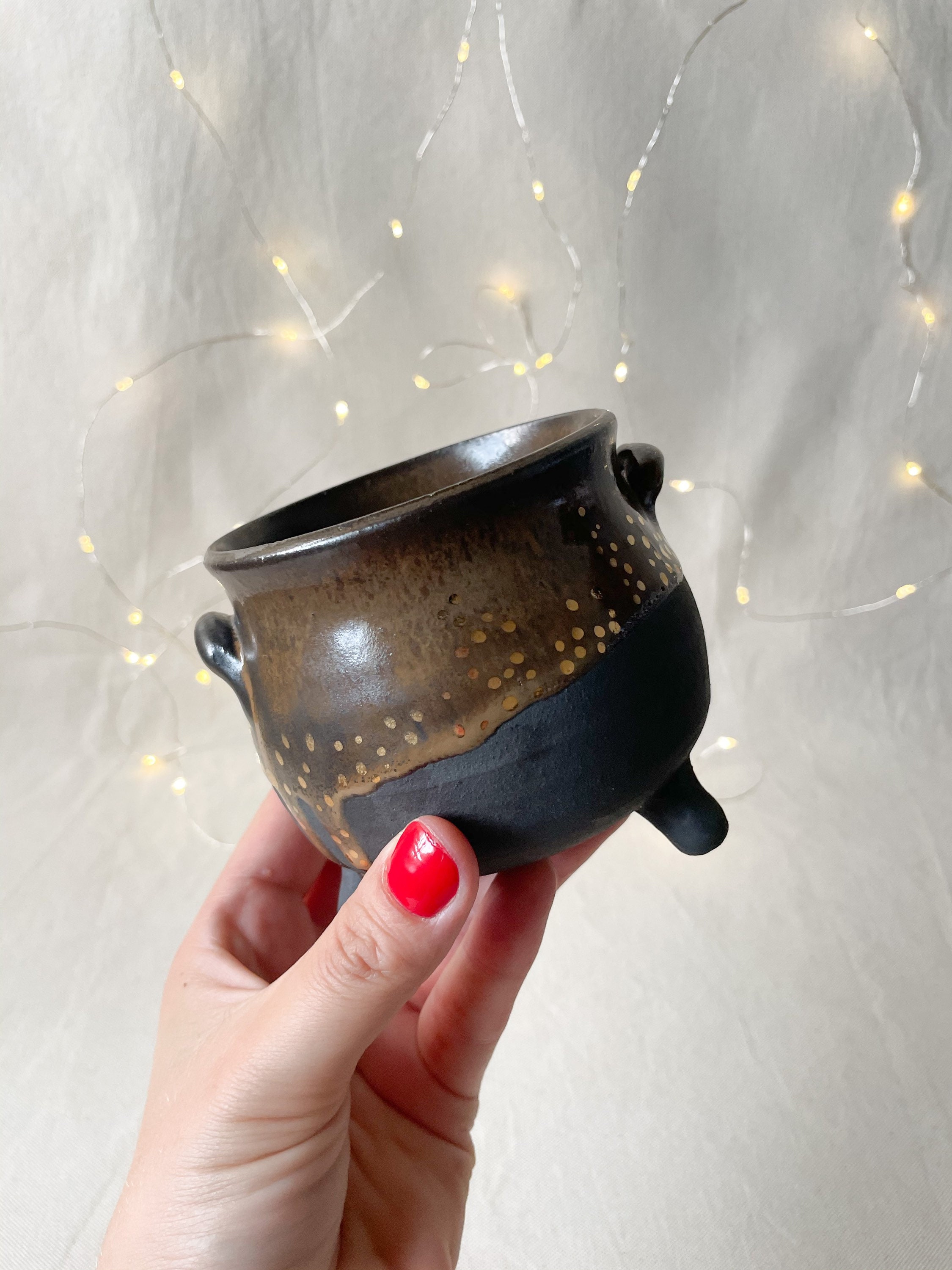 Ceramic Cauldron Dark Cauldron Cauldron Bowl Serving Bowl Etsy