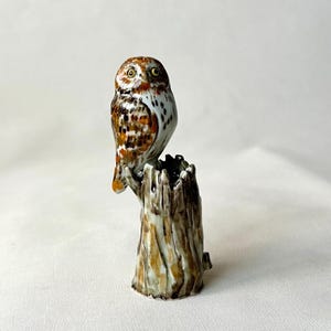 Owl figurine, Elf owl,  Porcelain owl, Miniature owl Figurine, owl Sculpture, Ceramic bird, bird Lover Gift, Owl Figurine, Ceramic owl