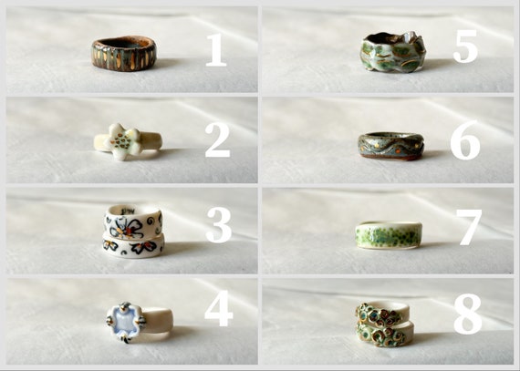 Ceramic jewelry deals rings