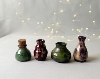 Jarrón de cerámica, jarrón de cogollos, jarrón pequeño, jarrón en miniatura, jarrón de gres, jarrón pequeño, botella pequeña, mini jarrón, florero