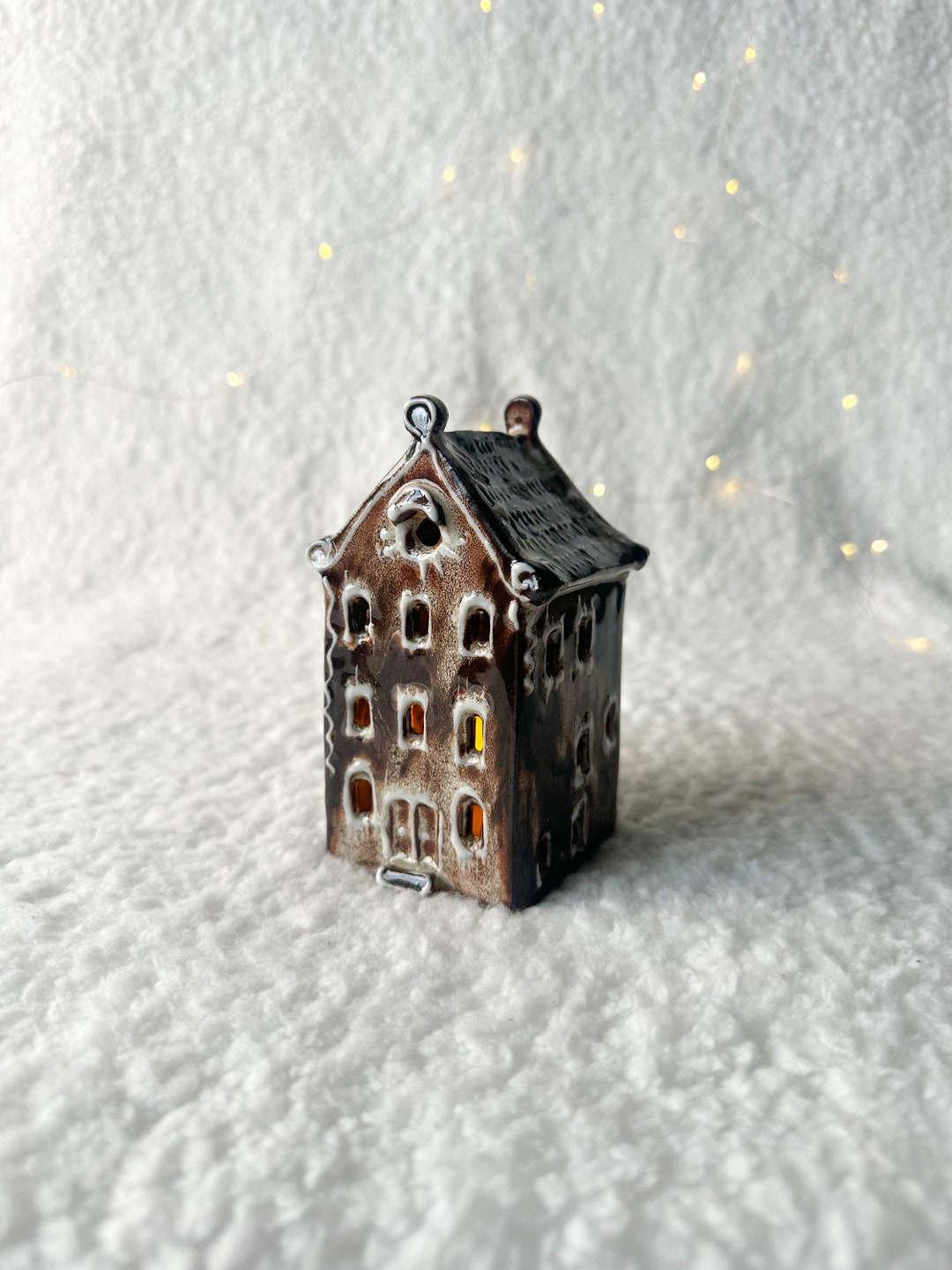 Christmas Cottage Gingerbread House Tealight Holder Etsy