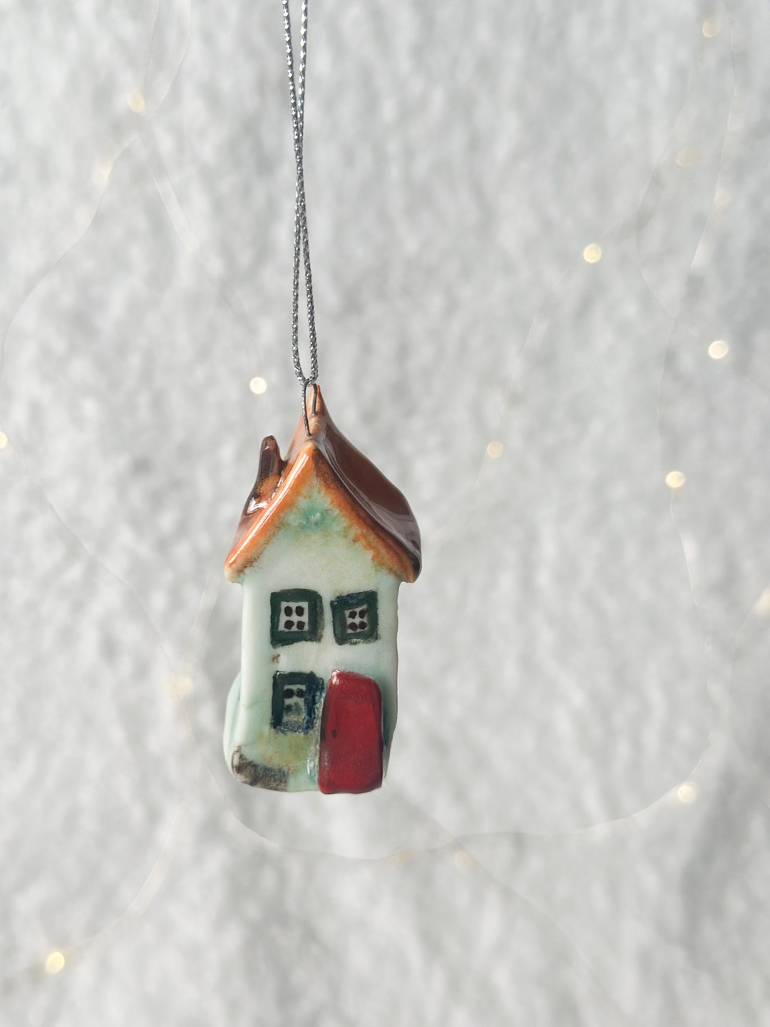 Christmas Ornament Little House Ornament Ceramic Ornament - Etsy
