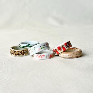 Ceramic Ring, US Size 8.5 Ring, Ceramic Jewelry, Handmade ceramic Ring, Minimalist Ring, Handmade Jewelry, gold luster ring, stoneware ring