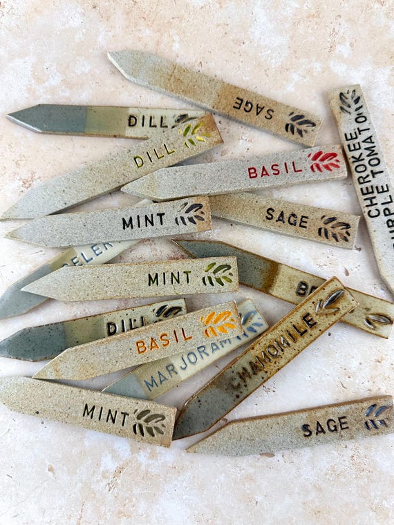Herb Marker, Ceramic Herb stakes, Herb Marker, Garden Stakes, Herb Garden, Gardening gift, plantstake