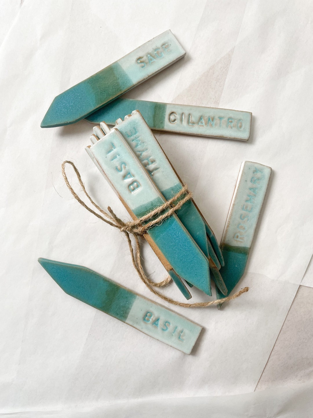 Set of 10 Herb Markers Ceramic Herb Sticks Herb Marker Etsy