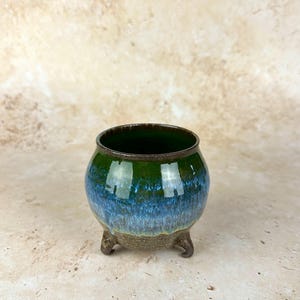 Ceramic cauldron, witch’s cauldron, cauldron planter, offering bowl, altar bowl, three legged cauldron