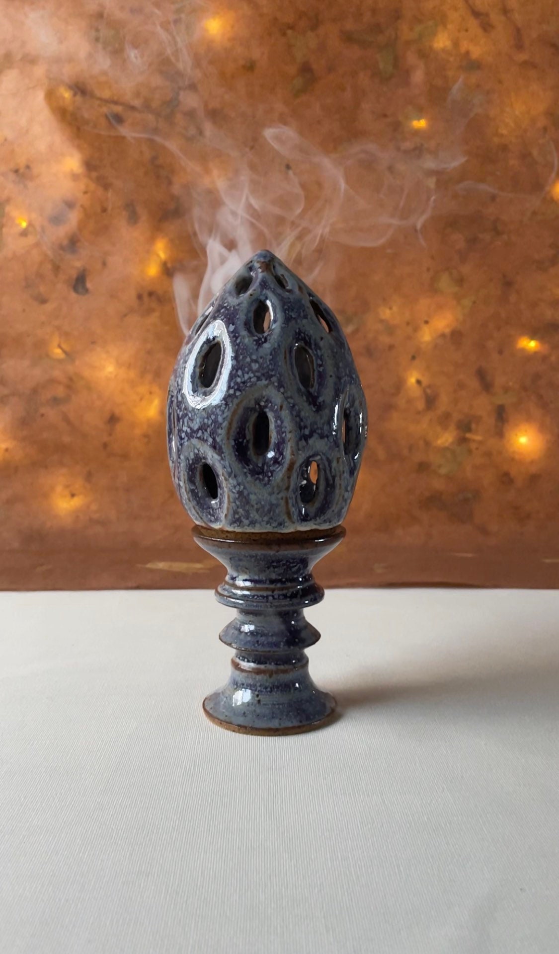 Quemador de incienso de dragón de retorno LED, de cerámica antigua, huevo  de dragón de aromaterapia, lámpara de adorno de cascada, soporte de  incienso