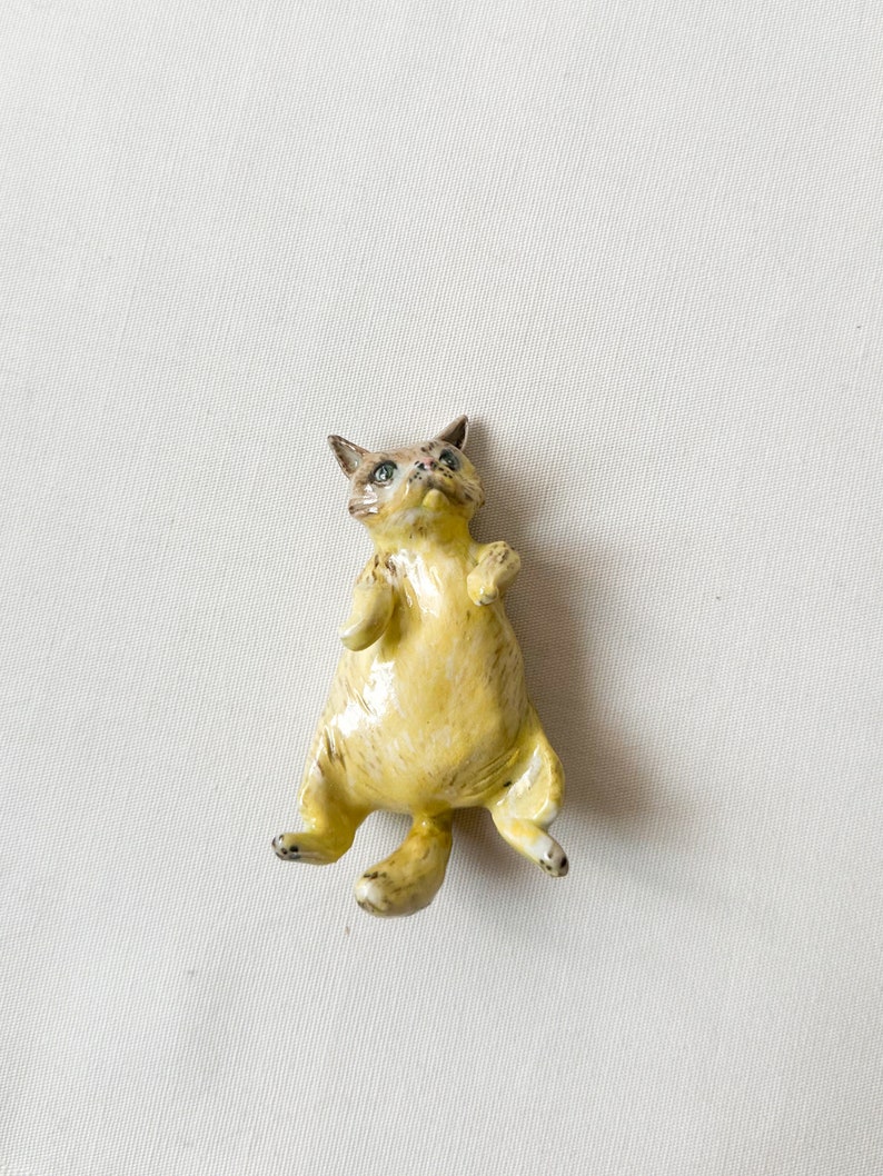 Cat in the box, Miniature Cat Figurine, Cat Sculpture, Ceramic Pet Figurine, Cat Lover Gift, Cat Figurine, Ceramic cat, cute cat figurine image 1