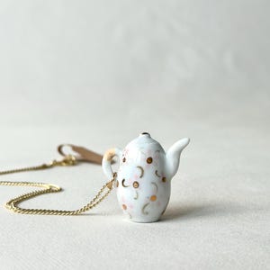 Teapot necklace, little teapot necklace, teapot pendant, porcelain necklace, ceramic necklace, ceramic pendant, porcelain pendant