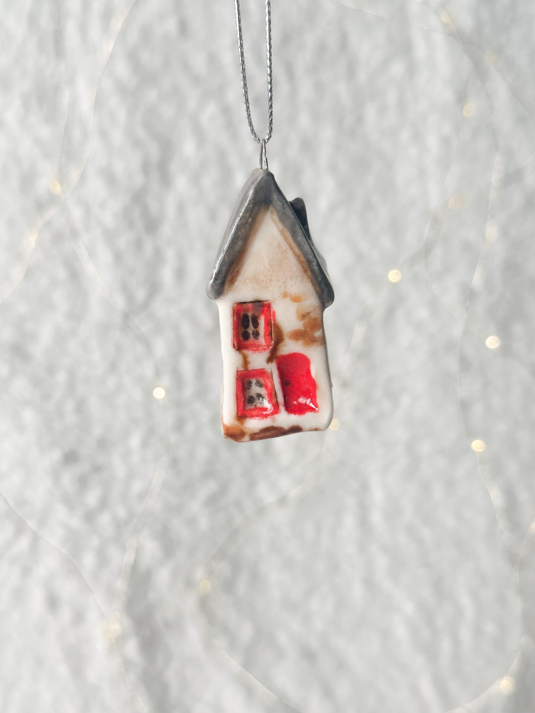 Christmas Ornament Little House Ornament Ceramic Ornament - Etsy