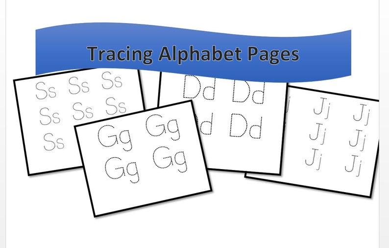 alphabet letters in dots to trace for beginners two sizes etsy