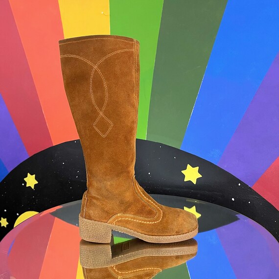 9 US - 1970s Vintage Campus Boots 70s Hippie - kn