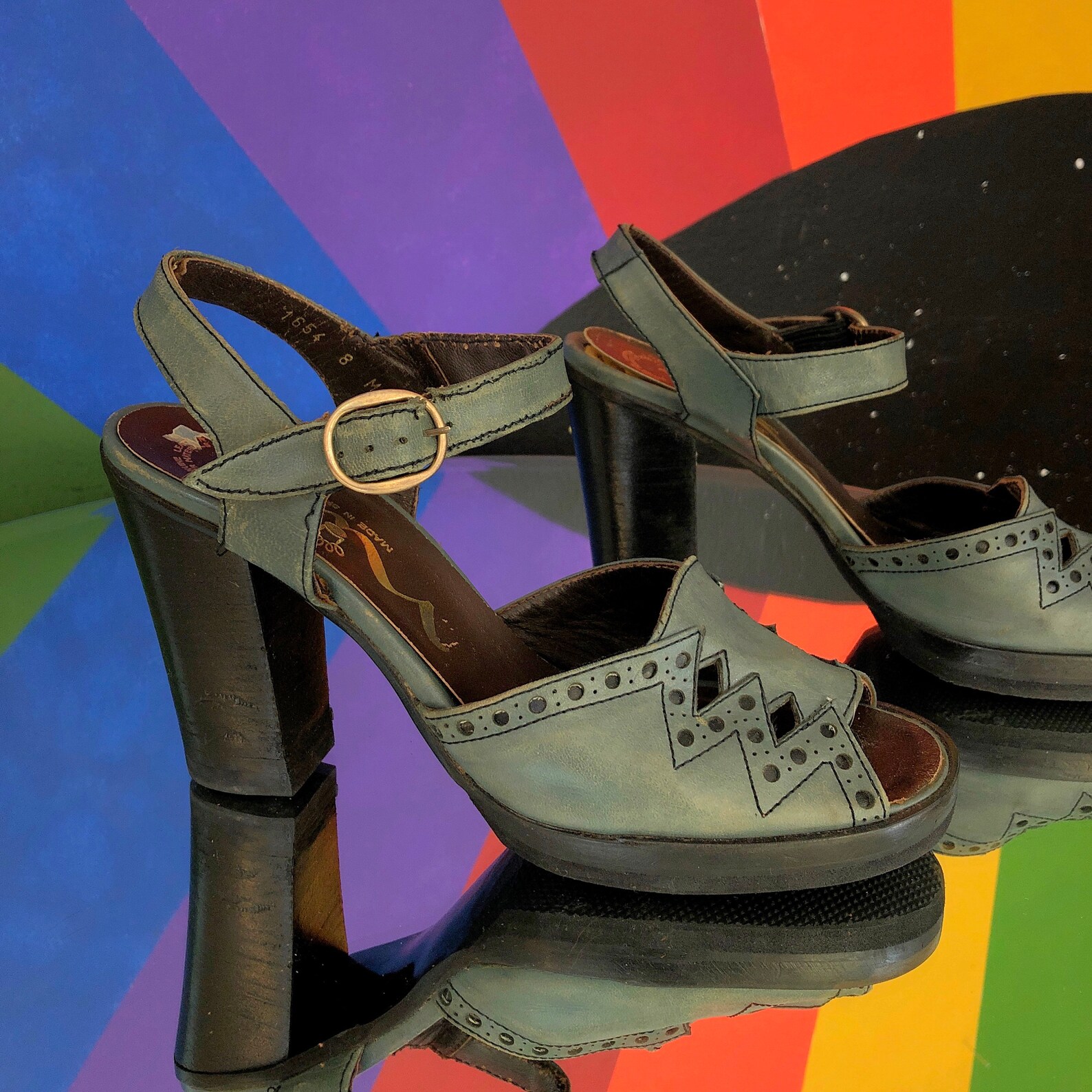 7 US Real 1970s Vintage Disco Platforms 70s Hippie High Etsy