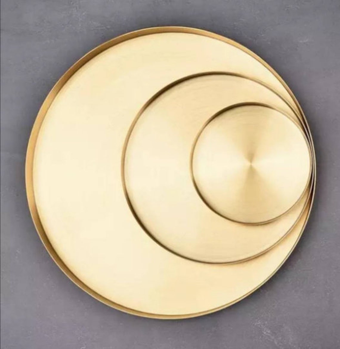 Gold Serving Tray // Round Tray // Gold Tray // Tableware // Etsy