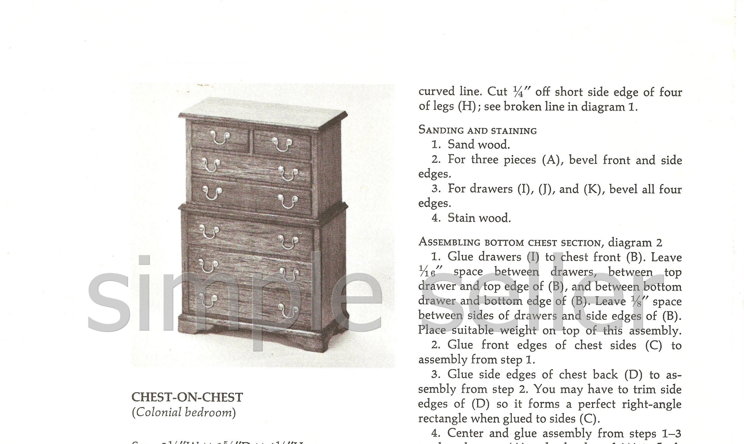 Vintage Dollhouse Doll House Miniature Balsa Wood Furniture Chests 5