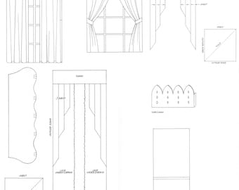 Vintage Dollhouse Doll House Miniature Furniture - Draperies Digital PDF Instant Download