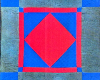 Amish Quilt Center Diamond or Diamond In Square Instructions & Patterns PDF Digital Download