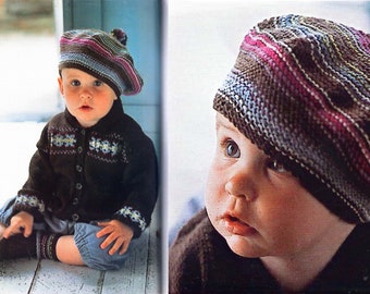 Debbie Bliss Baby Jacket Knitting Pattern: Fair Isle Beret & Socks (PDF Digital Download)