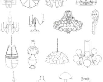 Vintage Dollhouse Doll House Miniature Furniture - Lights & Lighting Accessories PDF Instant Download