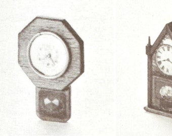 Vintage Dollhouse Doll House Miniature Balsa Wood Furniture - Clocks (3) Digital PDF Instant Download
